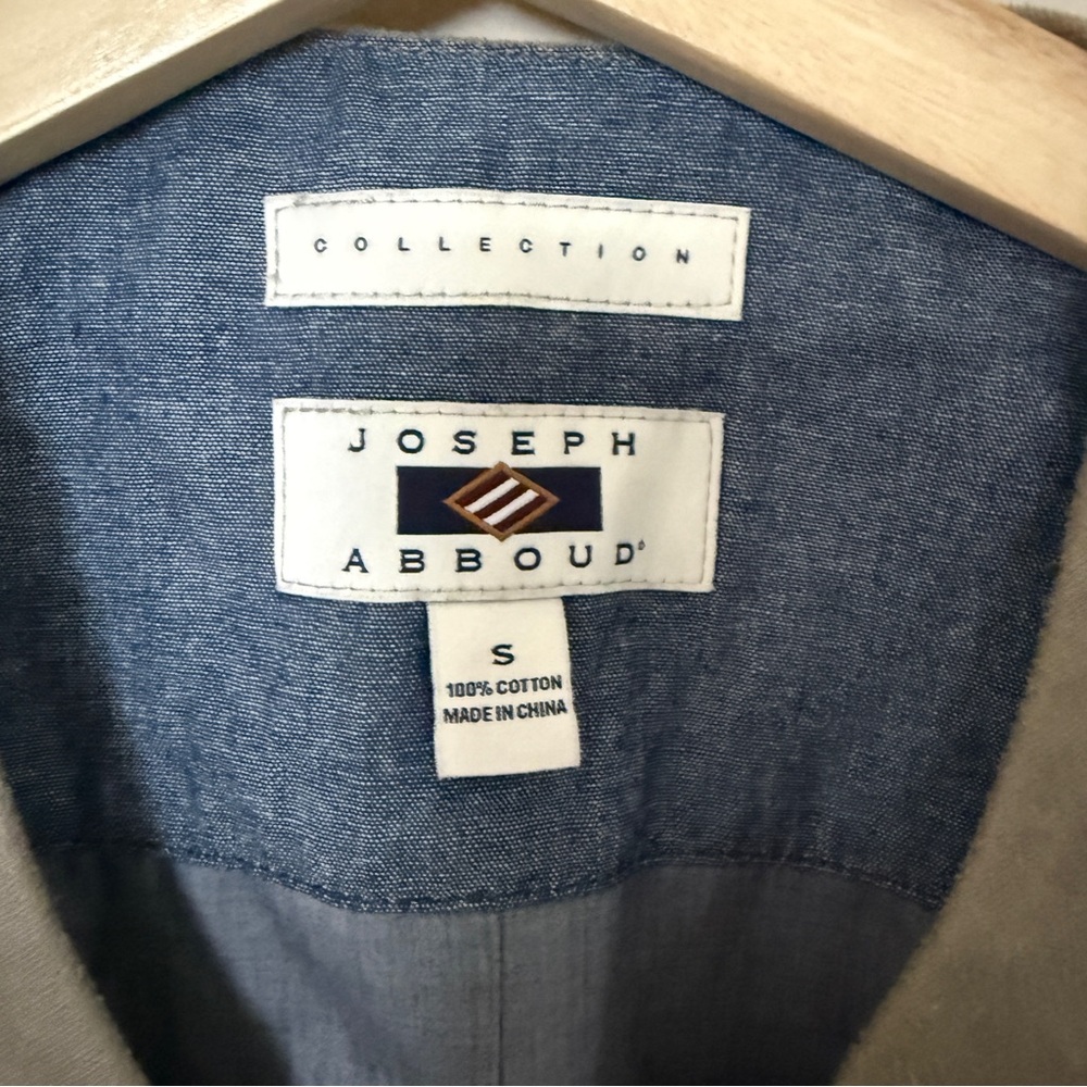 Joseph Abboud Multipocketed Utility Vest Cotton Faux Suede Gray Size Mens Small - Picture 2 of 8